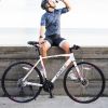 24 Speed Hybrid bike Disc Brake 700C Road Bike For men women's City Bicycle - as Pic