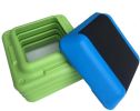 16in Square Aerobic Step Platform with 4 Risers Adjustable Exercise Fitness Workout Stepper,Blue and Green - as Pic