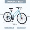 7 Speed Hybrid bike Disc Brake 700C Road Bike For men women's City Bicycle - as Pic