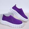 Bling Bling Female Mesh Platform Vulcanized Shoes - Black - 10