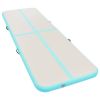 Inflatable Gymnastics Mat with Pump 196.8"x39.3"x3.9" PVC Green - Green