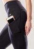 Jolie HIgh-Waisted Capri Leggings with Hip Pockets - S - Black