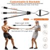 Pilates Bar Kit with 180LBS Resistance Bands Multifunctional Pilates Yoga Toning Bar Full Body Exercise  - 180lbs
