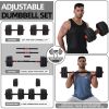 62 LBS Weights dumbbells set; Adjustable Dumbbell Barbell Kettlebells Weight Pair; Kettlebells design for each plate; Free Weights Dumbbells 3 in 1 se