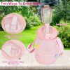Kawaii Water Bottle with Straw 37.2oz Large Capacity Portable Sports Bottle - Pink