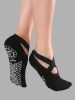1pair Criss Cross Yoga Socks - one-size