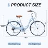 7 Speed, Steel Frame, Multiple Colors 26 Inch Ladies bicycle - as Pic