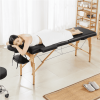 84'' 2 Sections Adjustable Folding Massage Bed, Black - Black