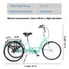 20" European Adult Tricycles 3 Wheel W/Installation Tools with Low Step-Through, Large Basket, Tricycle for Adults, Women, Men - as Pic