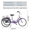 26" European Adult Tricycles 3 Wheel W/Installation Tools with Low Step-Through, Large Basket, Tricycle for Adults, Women, Men - as Pic