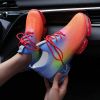 Fashion Mesh Cozy Running Sport Shoes Women Lace Up Sneakers - Colorful - 10