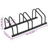 Bike Rack for 3 Bikes Black Steel - Black