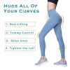Women's High Waist Leggings Yoga Sport Pants - Light Blue - M