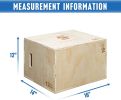 3-in-1 Wooden Jump Box for Crossfit Workout 12*14*16in Height Log color - Wood - 12*14*16in
