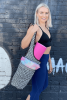 Yoga Mat Carrying Tote Bag with Large Pockets - B&W Zig-Zag