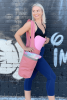 Yoga Mat Carrying Tote Bag with Large Pockets - Pink