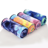 Tie-Dye Yoga Towel - Sweat Absorbent, Non-Slip Bikram, Kundalini, Hot Yoga Mat Size Towel - Yellow/ Blue