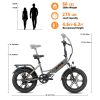 A2 Electric Bike Fat Tire 48V Removable Lithium Battery for Adults, Step-Through Frame and Shimano 7-Speed - as Pic