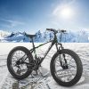 S26109 Elecony 26 Inch Fat Tire Bike Adult/Youth Full Shimano 21 Speed Mountain Bike, Dual Disc Brake, High-Carbon Steel Frame, Front Suspension, Moun