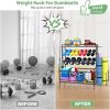 Yoga Mat Holder, Yoga Mat Storage Rack, Home Gym Storage With Hooks and Wheels ,Black - as Pic
