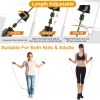 3M/9.84FT Jump Rope Length Adjustable Skip Ropes w/ Steel Rope Two Iron Blocks Anti-Skip Foam Handle Grip - Black