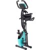 Folding Exercise Bike, Fitness Upright and Recumbent X-Bike with 10-Level Adjustable Resistance, Arm Bands and Backrest - as Pic
