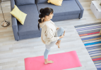 Yoga Mat with Carrying Strap for Yoga, Pilates, and Floor Exercises - Pink