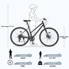 7 Speed Hybrid bike Disc Brake 700C Road Bike For men women's City Bicycle - as Pic