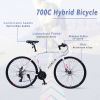 24 Speed Hybrid bike Disc Brake 700C Road Bike For men women's City Bicycle - as Pic