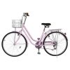 26in 150kg High Carbon Steel V Brake 7 Speed commuter Bike Pink - as picture