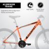 A26322 26-inch mountain bike adult aluminum frame shock absorbing front fork bike 21-speed disc brake mountain bike - as Pic