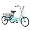 20" European Adult Tricycles 3 Wheel W/Installation Tools with Low Step-Through, Large Basket, Tricycle for Adults, Women, Men - as Pic