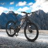 S24102 24 Inch Mountain Bike Boys Girls, Steel Frame, Shimano 21 Speed Mountain Bicycle with Daul Disc Brakes and Front Suspension MTB - as Pic