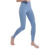 Women's High Waist Leggings Yoga Sport Pants - Light Blue - L
