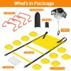 Speed Agility Training Equipment Set For Pro Beginner Including Cones Parachute Stakes Hurdles 19.68FT Ladder - Yellow+Orange