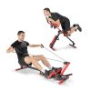 Adjustable Tension 4 in 1 Folding Rowing Machine - Red & Black - Exercise & Fitness
