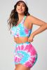 Tie-Dye Sports Bra and Shorts Set - Pastel  Blue - S