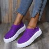 Bling Bling Female Mesh Platform Vulcanized Shoes - Black - 10
