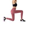 Tight Soft Comfort Women's High Waist Leggings Yoga Pants - Wine Red - M