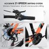A26322 26-inch mountain bike adult aluminum frame shock absorbing front fork bike 21-speed disc brake mountain bike - as Pic