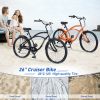 7 Speed Bicycles 26"Inch Multiple Colors Men's Beach Cruiser Bike - as Pic