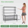 Yoga Mat Holder, Yoga Mat Storage Rack, Home Gym Storage With Hooks and Wheels ,Black - as Pic