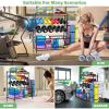Yoga Mat Holder, Yoga Mat Storage Rack, Home Gym Storage With Hooks and Wheels ,Black - as Pic