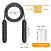 3M/9.84FT Jump Rope Length Adjustable Skip Ropes w/ Steel Rope Two Iron Blocks Anti-Skip Foam Handle Grip - Black