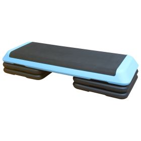 Adjustable Aerobic Stepper Workout Step with 4 Risers Fitness & Exercise Platform Trainer (Color: as Pic)